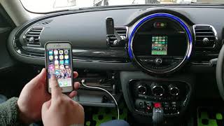 MFTV 車でiPhoneミラーリング！？ MINIクラブマンD（F54）を使って簡単ミラーリング！！もちろんAndroidのミラーリングも可能に！！ [upl. by Elyr]