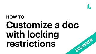 Customize a document with locking restrictions Beginner [upl. by Nyrahtak]