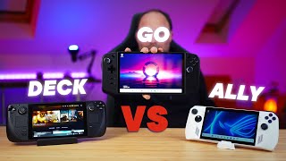 The Best Handheld Is… Steam Deck OLED Vs ROG Ally Vs Legion Go [upl. by Asiuol]