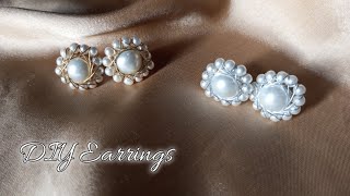 DIY Basic Earrings tutorial  pearl stud earrings  diy Earrings tutorial [upl. by Eseuqram]