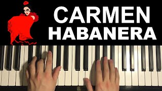 Bizet  Carmen Habanera Piano Tutorial Lesson [upl. by Presley]