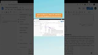 TABLE OF CONTENTS WITH PAGE NUMBERS l HOW TO CREATE l GOOGLE DOCS TUTORIAL [upl. by Asillem]