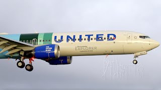 United Airlines 737 MAX 10 ecoDemonstrator Explorer Landing At Paine Field [upl. by Eedissac]