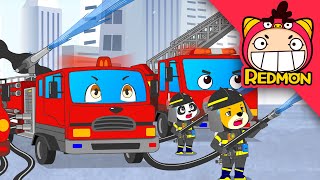 Fire truck song  Vehicle song  Nursery rhymes  fire officer  fire engine  REDMON [upl. by Fidelis]