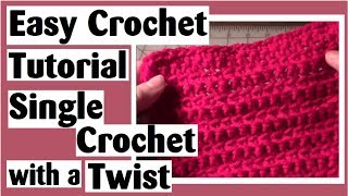 Single Crochet with a Twist  Easy Crocheted Block  Mini Afghan Tutorial Ep2 [upl. by Ramsdell]