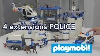 Playmobil 4 extensions Police 6920 6921 6922 et 6923  Démo en français HD FR [upl. by Eenwahs875]