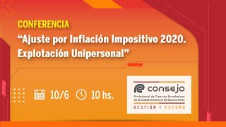 Ref 099PR Ajuste por Inflación Impositivo 2020 Explotación Unipersonal [upl. by Kalil]