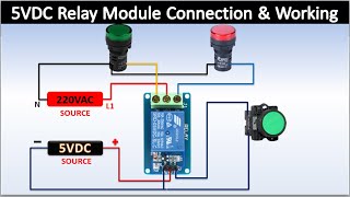 5vdc Relay Module Connection and Working  single relay module connection  5v relay connection [upl. by Dill]