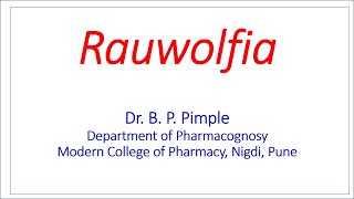 Morphology amp Microscopy of Rauwolfia roots Dr Bhushan P Pimple [upl. by Oidivo828]