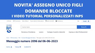 Novità Assegno Unico Figli  Le video guide inps per sbloccare le domande [upl. by Columba]