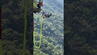 Tandem bungee pokhara nepal bungeejumpingbungeejumpinginnepal [upl. by Kcirrek]