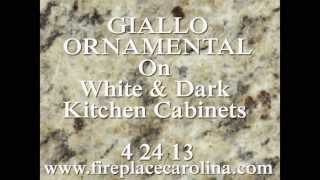 Granite Countertops Installed GIALLO ORNAMENTALon Dark amp white cabinets 4 24 13 [upl. by Merkley]