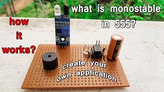 Monostable timer using 555 Explained in tamil  how to make application using monostable multivibra [upl. by Annaerb776]