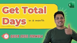 Total Number of Days in a Month  Excel Formula  Learn Excel [upl. by Olin]