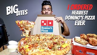 Dominos Triple Cheese Margherita with 10 other toppings MUKBANG [upl. by Nabalas]