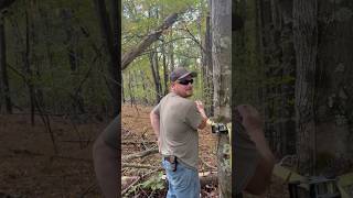 The process of hanging a treestand… fyp hunting treestand hunter tree nature bowhunter god [upl. by Tankoos]