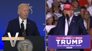 Bidens NATO Speech Vs Trumps Florida Rally  The View [upl. by Aleda]