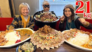 【大食いコラボ】総重量21キロ！レジェンド2人と大食いじゃ！！【ロシアン佐藤】【アンジェラ佐藤】【二代目蝦夷】【武士飯】 [upl. by Nnyrb146]