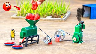 Tractor making strawberry juice A to Z process science projectdiy tractor home made juice machine [upl. by Eejan]