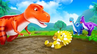 Brontosaurus Great Rescue from Swamp  Red Trex in Action  Animal Heartwarming Videos  Crazy Dinos [upl. by Colon]