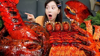 초대왕 랍스터 🦞 오징어 팽이버섯 해물찜 먹방 레시피 Giant LOBSTER Squid Enoki mushrooms Seafood Boil Mukbang ASMR Ssoyoung [upl. by Sachs]