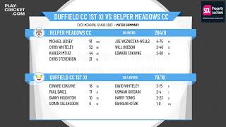 Derbyshire County CL  Div 1  Sponsored By Learn Uk Ltd  Duffield CC 1st XI v Belper Meadows CC [upl. by Harrad]