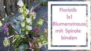 1x1 Floristik Blumenstrauss mit Spiralen Technik binden  Blumenstrauss wie ein Profi binden [upl. by Aivalf122]