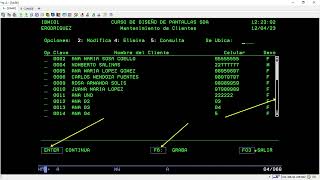 Curso de Diseño de pantallas SDA AS400 [upl. by Ahael]