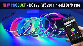 How To Use APP Control New Style DC12V WS2811 144LEDs Addressable arduino led strip [upl. by Cirdor]