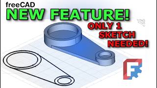 New FreeCAD Feature Complex Extrudes from a Single Sketch Like in SolidWorks [upl. by Nyrrat]