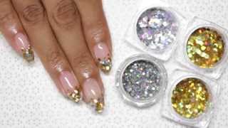 Encapsulated Glitter Easy Gel Nail Art Tutorial [upl. by Attenaej404]