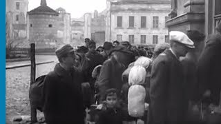 German Jewish deportees arriving at the Warsaw Ghetto [upl. by Leirbma139]