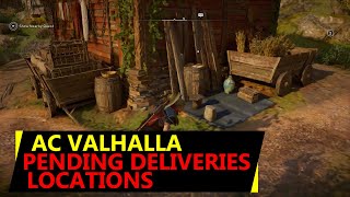 AC Valhalla Pending Deliveries Locations  Where to deliver Stone Slab Rosewater Mead Crate Anvil [upl. by Nirre864]