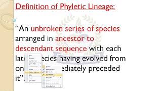 F Sc Biology First Year Chapter 1 Phyletic Lineage [upl. by Idaf913]