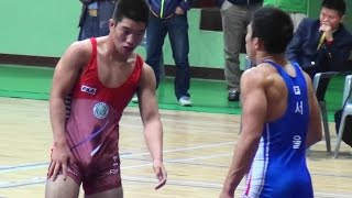 GrecoRoman Wrestling Korea 레슬링 – 75kg Match [upl. by Erbma602]