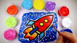 Rocket Ship for KidsLearn How to Paint a Rocket Ship for Children Bright Art Colors Toddlers Baby [upl. by Anaujit68]