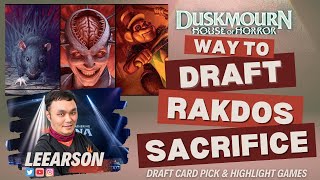 How to draft a good Rakdos Sacrifice deck  Card Pick and Games  Ranked Draft  Duskmourn Limited [upl. by Introk]