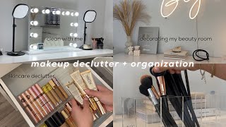 organizing  decluttering my makeup collection beauty room reset ♡ [upl. by Rici]