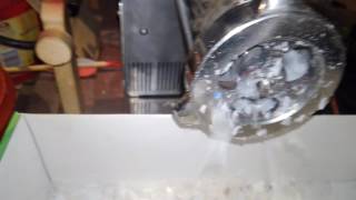 Grinding plastic milk jugs with LEM meat grinder for 3d printing filament [upl. by Market]