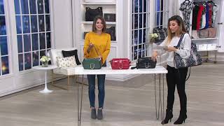 Vince Camuto Croco Embossed Leather Shoulder Bag  Tal on QVC [upl. by Ecinwahs536]