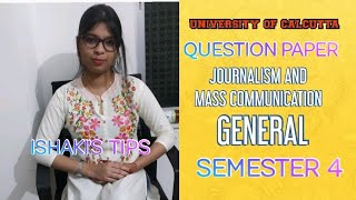 CU QUESTION PAPER JOURNALISM AND MASS COMMUNICATIONGENERAL SEMESTER 4 FM65 CC4GE4 2021 [upl. by Enylorac]