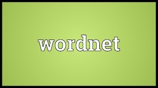 Wordnet Meaning [upl. by Tedie]