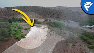 BIGGEST Craziest Flash Flood Front Wall Intercept in Rimrock Arizona [upl. by Patt]