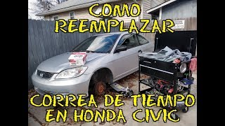 Cap 64 Como reemplazar correa de tiempo en Honda Civic 2005 motor serie D [upl. by Ayotahc]