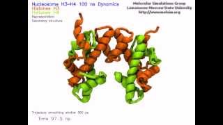 100ns Molecular Dynamics of the Nucleosome H3H4 tetramer [upl. by Misaq]