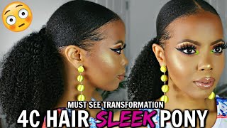 4C NATURAL HAIR SLEEK PONYTAIL STYLE FACTOR STYLING GEL DEMO  HOW TO SLICK DOWN 4C HAIR TASTEPINK [upl. by Biddy]