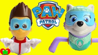 New Paw Patrol Paddlin Pups Everest and Ryder Swim with Surprises [upl. by Leunas]