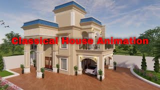 gorgeous classical house animation  traditional house design [upl. by Noir946]