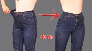 A sewing trick how to downsize jeans in the waist to fit you perfectly [upl. by Saito]