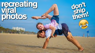 RECREATING VIRAL COUPLES PHOTOS Acrobat vs Gymnast [upl. by Falcone]